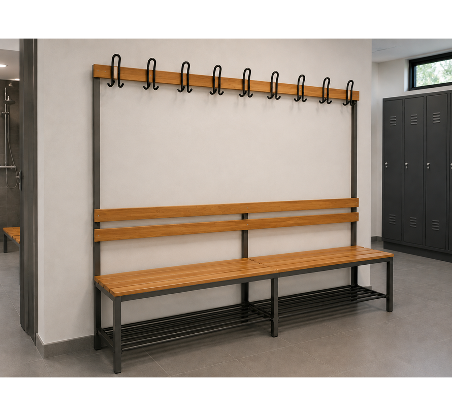 Outlet: Nieuwe Garderobebank  200cm 6 stuks