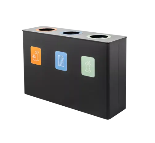 Ergofy Scheidingsbak 3x60L in zwart
