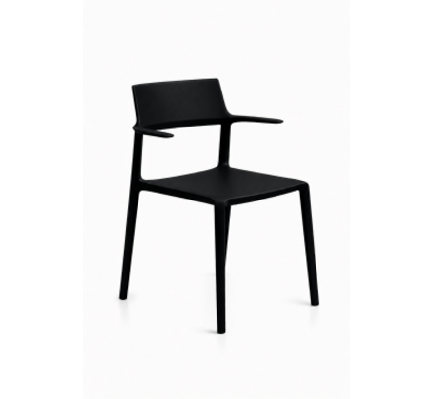 Kantinestoel 400  met elegante poten en kunststof zitting in moderne kleuren