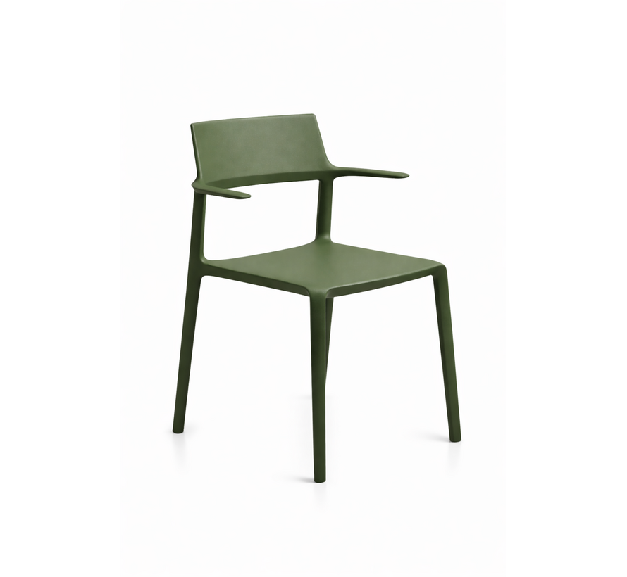 Kantinestoel 400  met elegante poten en kunststof zitting in moderne kleuren