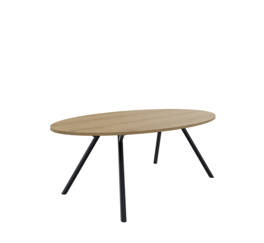Bridge vergadertafel ellipsvorm 240 x 120 cm