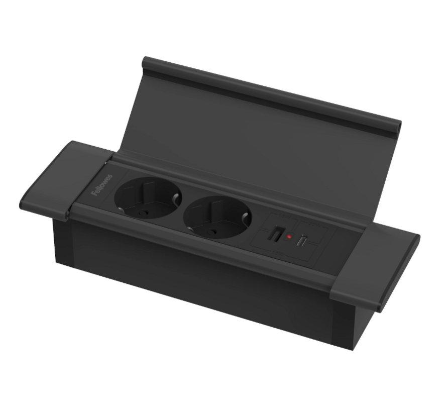 Bureaustekkerdoos Desk In Cover 2x stroom + USB A/C lader 30W