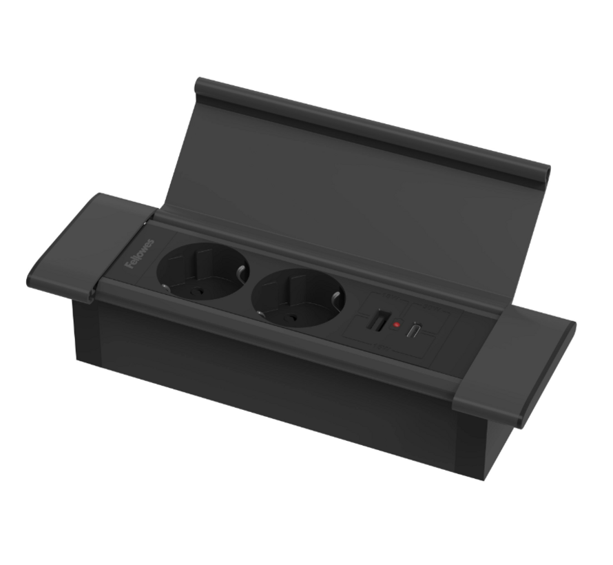 Inbouwstekkerdoos Desk In Cover Inbouwsstekkerdoos 2x stroom + USB A/C