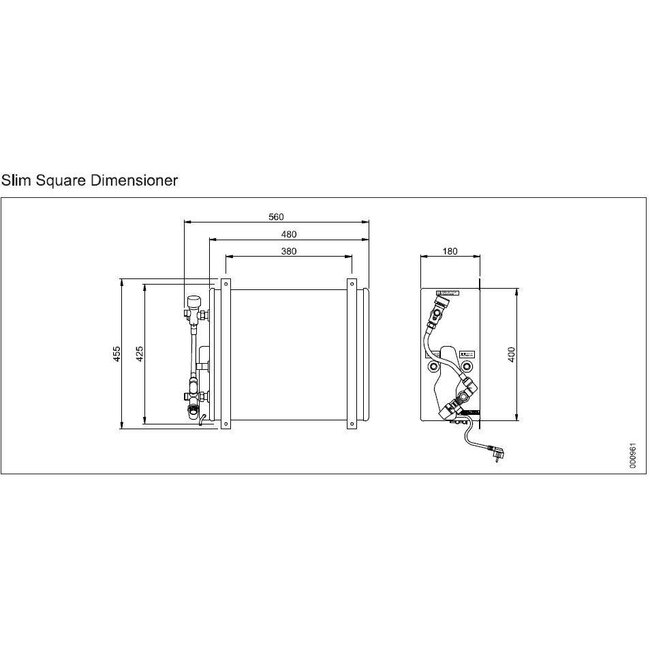Isotherm / Isotemp Boiler Slim Square 16L 230V/750W met mengventiel
