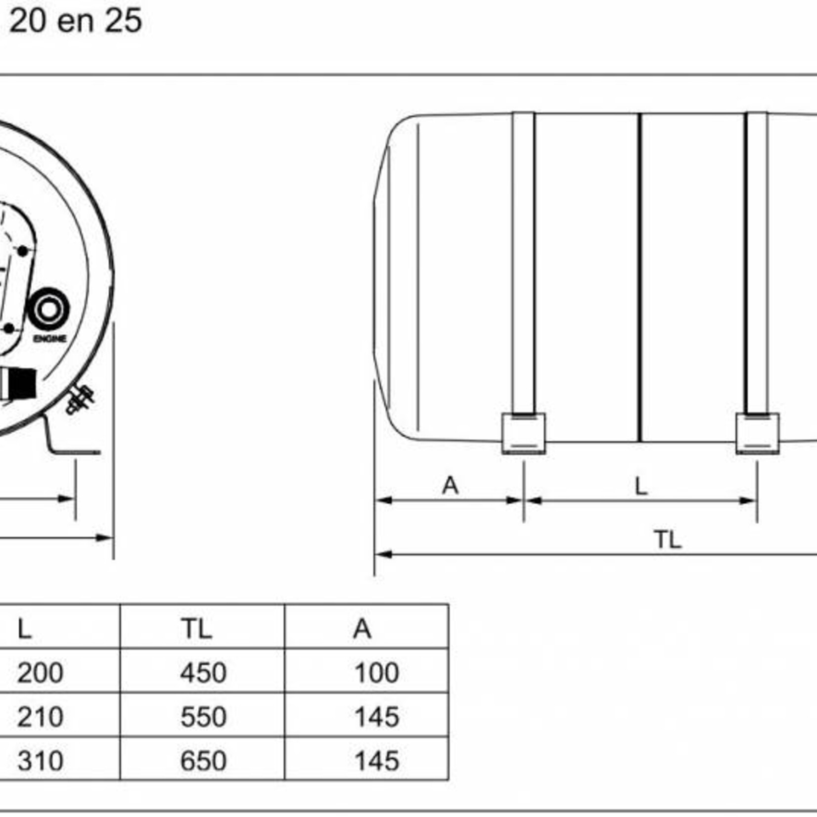 Isotherm / Isotemp Boiler 15L SPA 750W/230V standaard zonder toebehoren