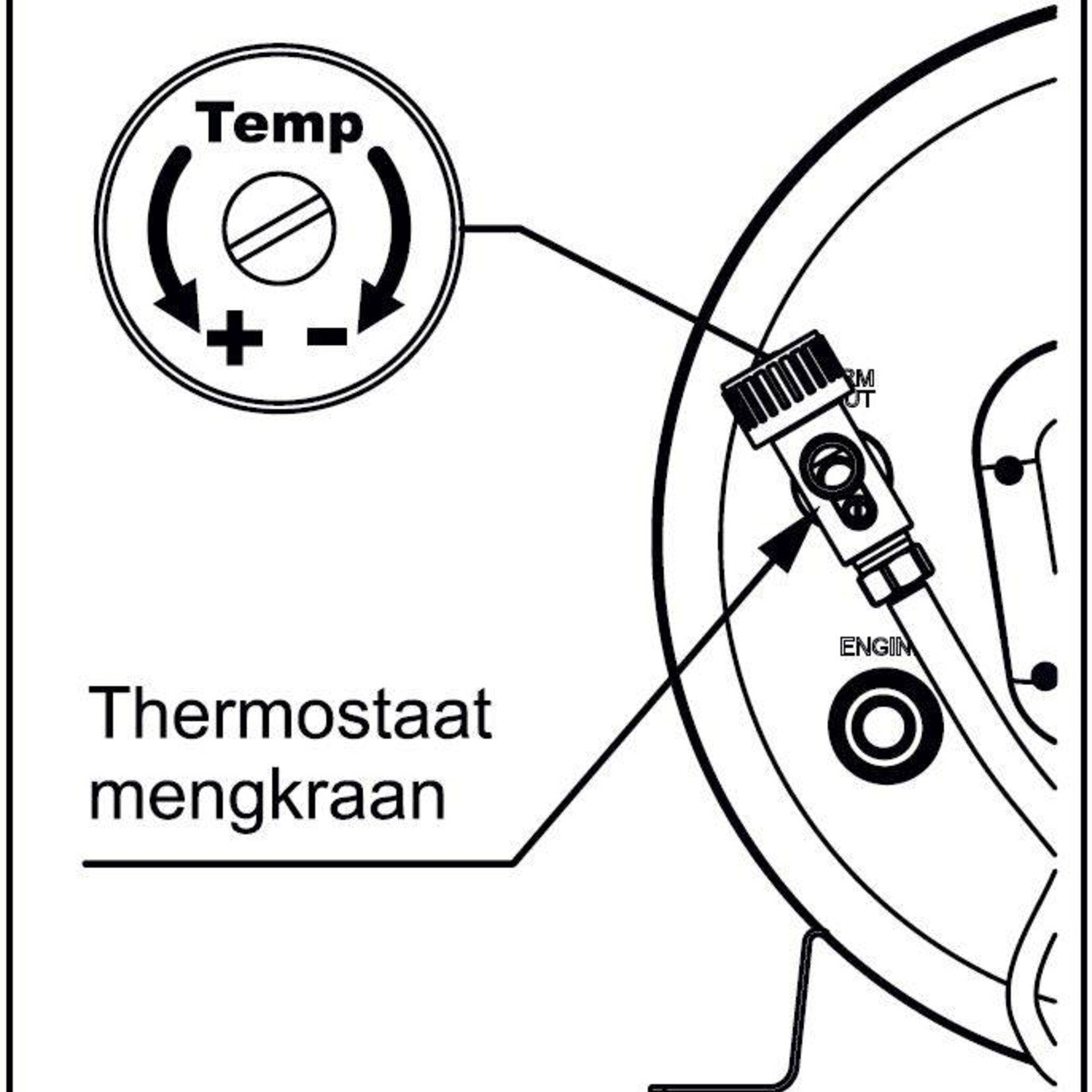 Isotherm / Isotemp Boiler 15L SPA 750W/230V met  veiligheidsventiel en mengventiel