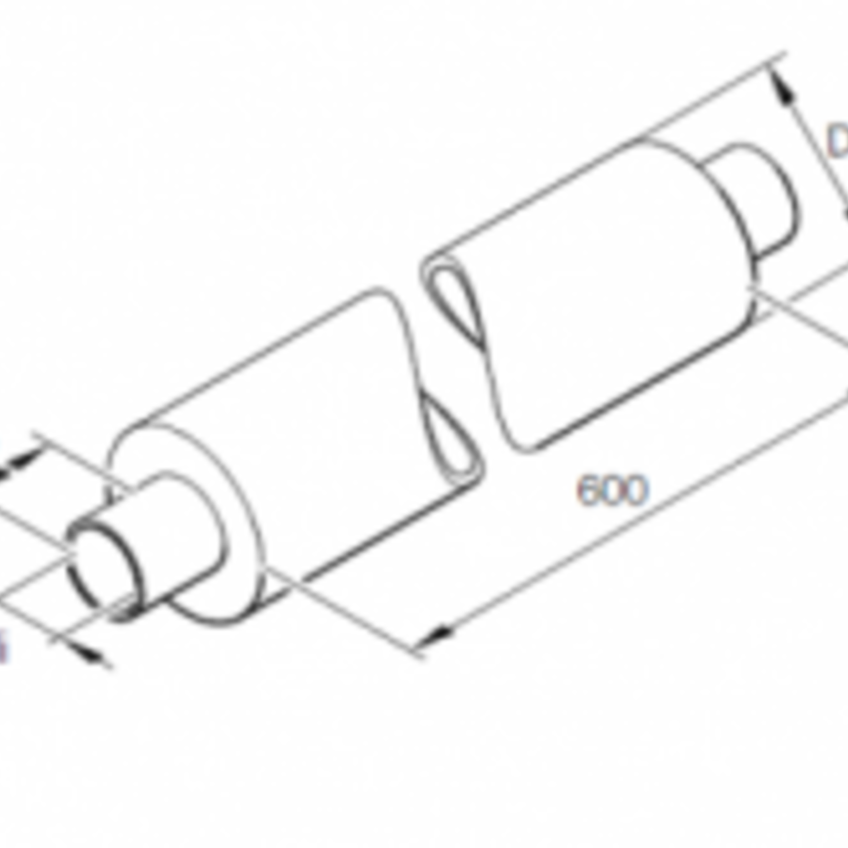 Webasto Webasto Air intake silencer 90mm L=600mm