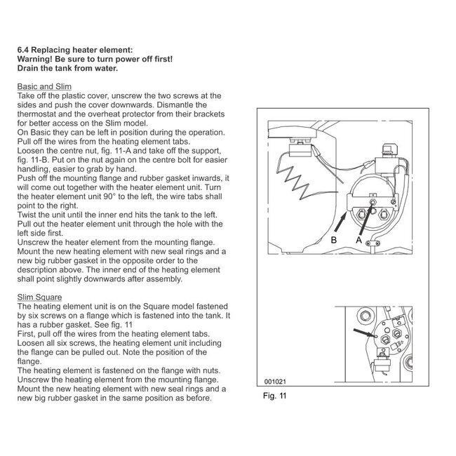 Isotherm / Isotemp HEATING ELEMENT 230V_750W BASIC_SLIM04 W