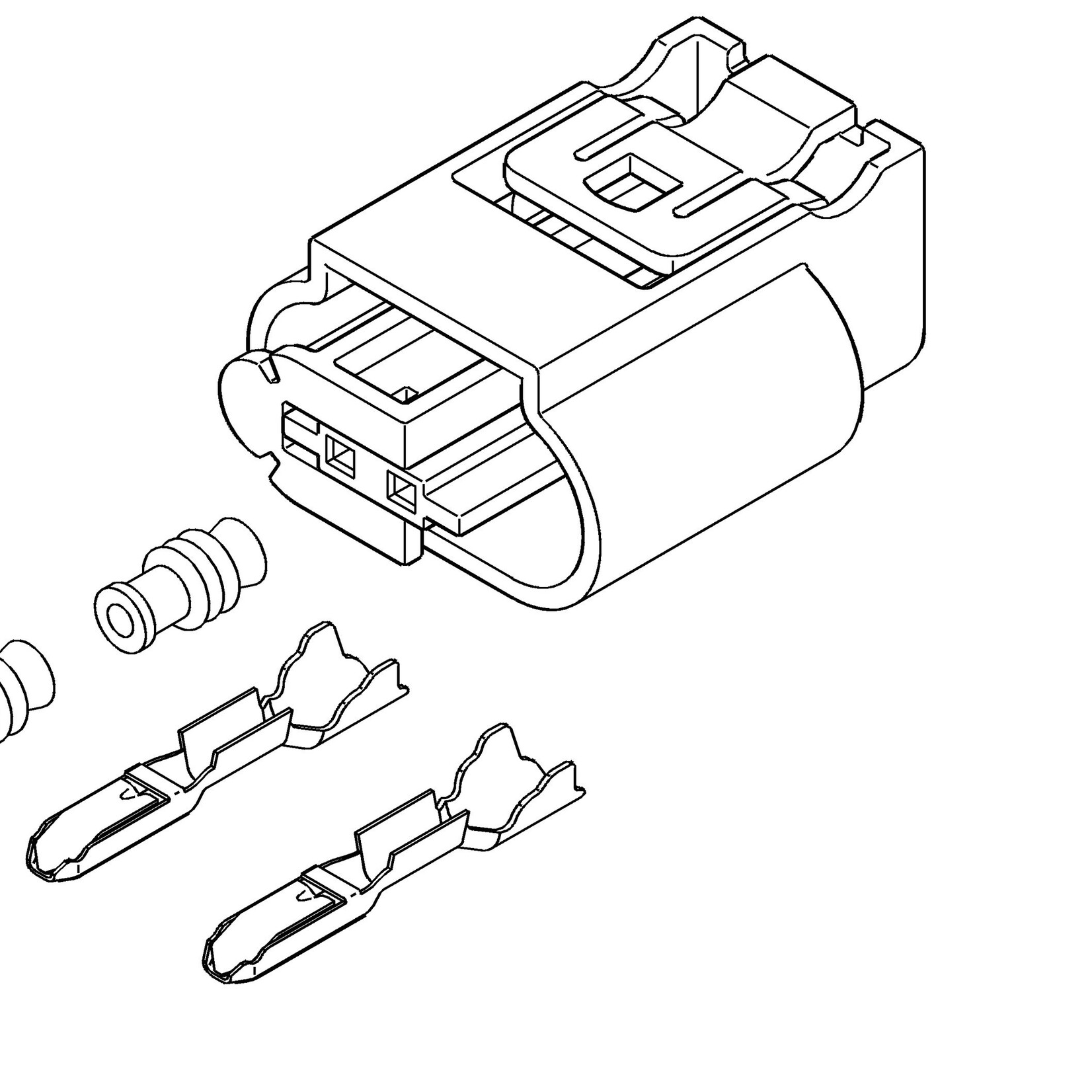 Webasto Plug kit 2-pin plug on the fuel pump wiring harness, with connection materials, for fuel pump DP 42