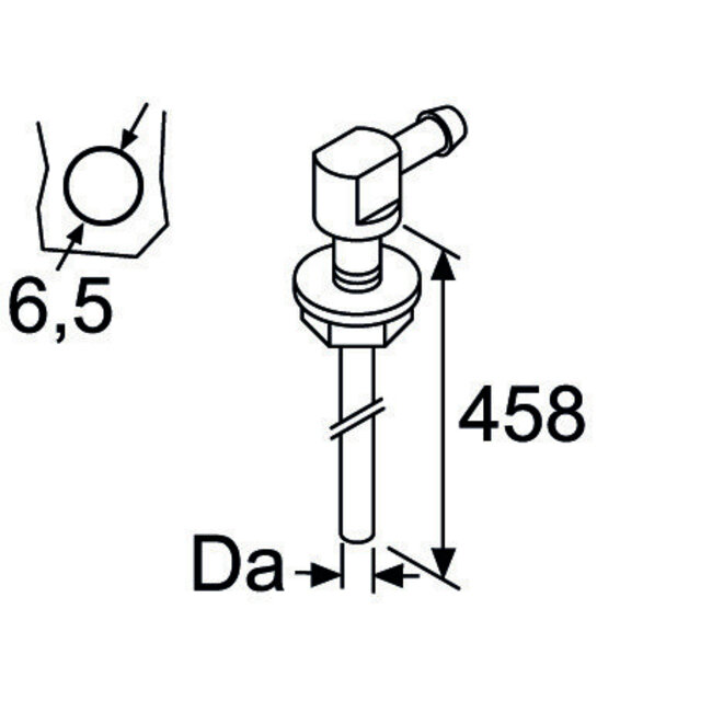 Webasto Tank extracting device 90°, thread M6, with accessories