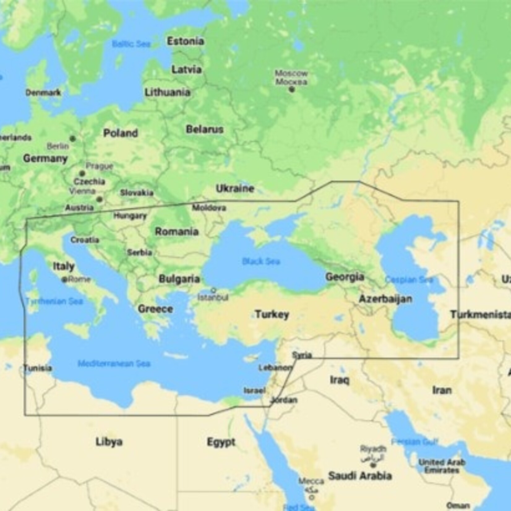 C-MAP REVEAL - East Mediterranean & Caspian Seas