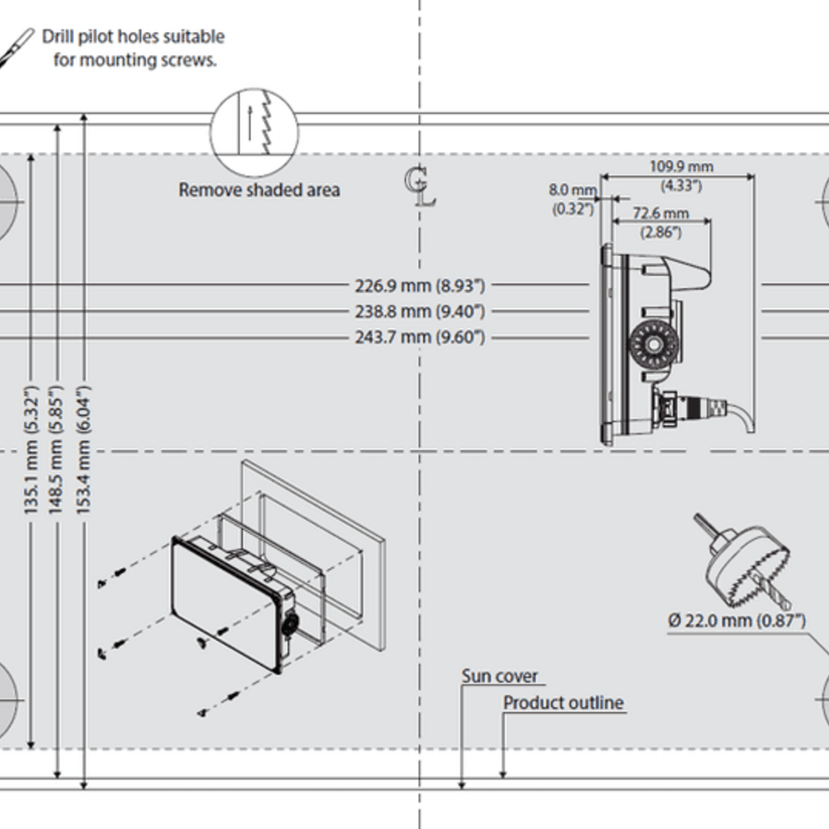 Simrad Simrad NSX 3009 multifunctionele kaartplotter met Active Imaging 3-in-1 transducer voor motorboten