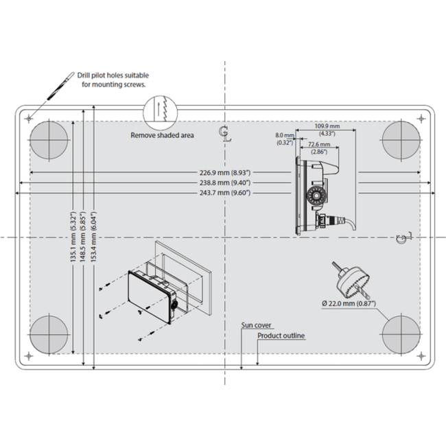 Simrad NSX 3009 multifunction chartplotter with Active Imaging 3-in-1 transducer