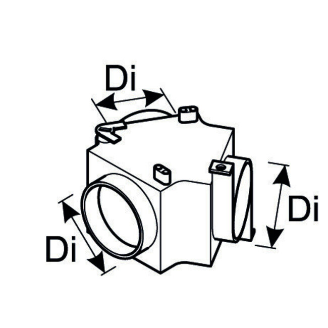 Webasto Luchtverdeelstuk 60-60-60mm met klep