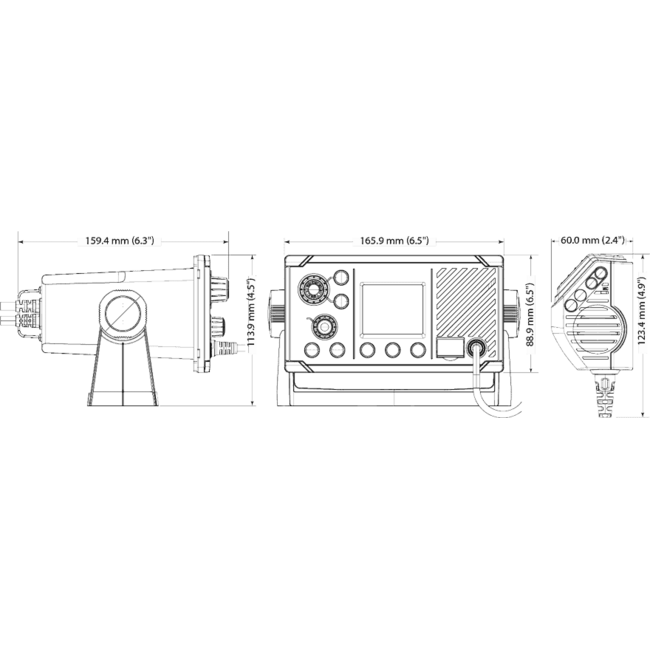 Simrad RS20S VHF marifoon met Class-D DSC, geïntegreerde GPS en NMEA 2000 connectiviteit