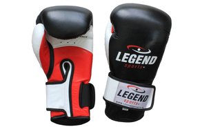 Legend Power Bokshandschoenen Heren/Dames Zwart-Wit-Rood Leer
