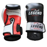 Legend Power Men's/Women's Boxing Gloves Black-White-Red Leather