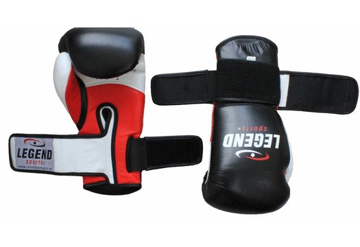Legend Power Bokshandschoenen Heren?Dames Zwart-Wit-Rood Leer
