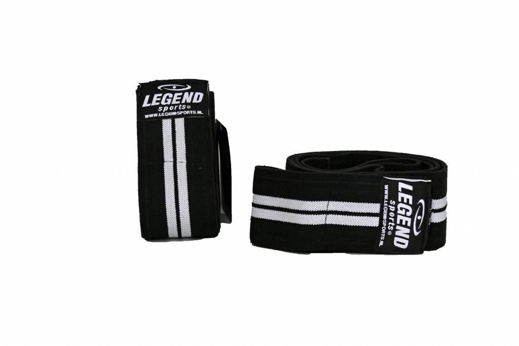 Knee Wraps Heren/Dames Zwart-Wit 180CM