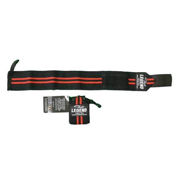 Fitness Pols Bandage Heren/Dames Zwart-Rood 30CM Fitness Pols Bandage Heren/Dames Zwart-Rood 30CM