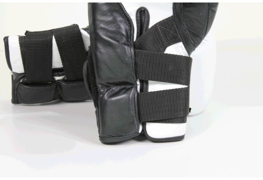 Wrist Lock Bokshandschoenen Heren/Dames Wit-Zwart Leer