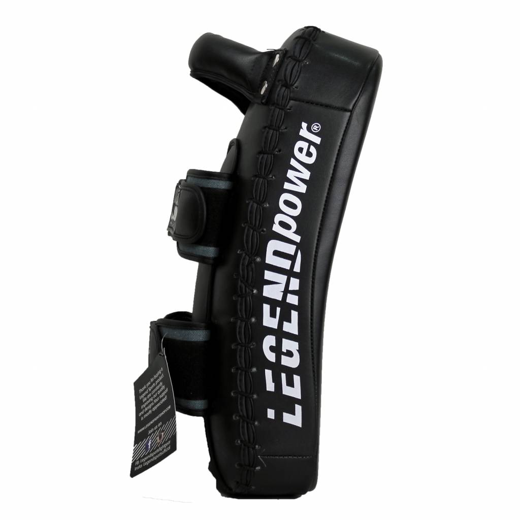 Legend Sports Thai Pad Zwart Skintex - Zwart - Handgemaakt - Hoogste Kwaliteit Kunstleder - Licht Gebogen - Met Ventilerende Stof - EVA Padding -