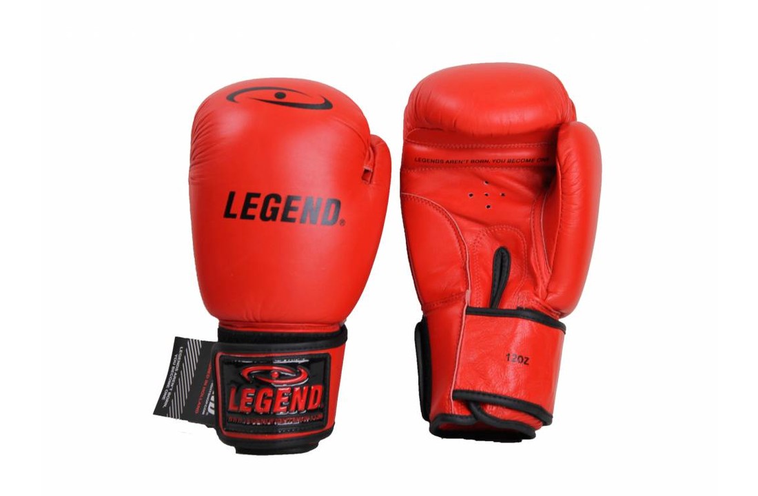 bokshandschoenen kind leer 6oz Rood