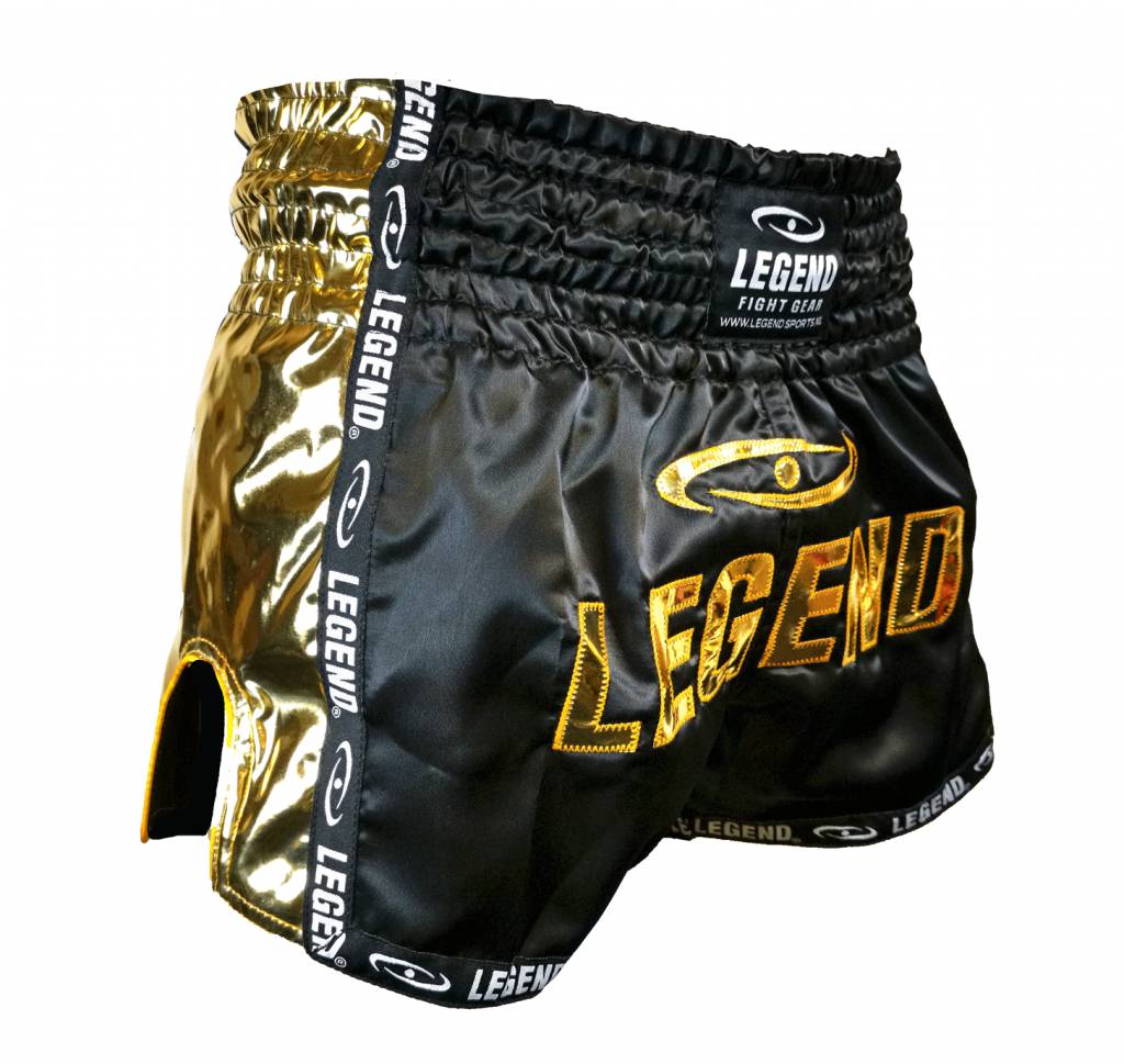 Kickboks Broekje Kids/Volwassenen Golden Star Satijn