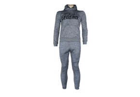Jogging Suit with Hoodie Kids/Adults Gray SlimFit Polyester