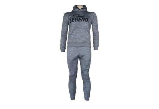 Joggingpak met Hoodie Kids/Volwassenen Grijs SlimFit Polyester
