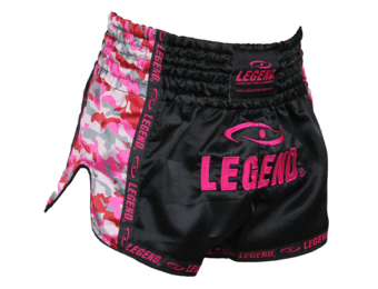 Kickboks Broekje Meisjes/Dames Camo Roze Satijn