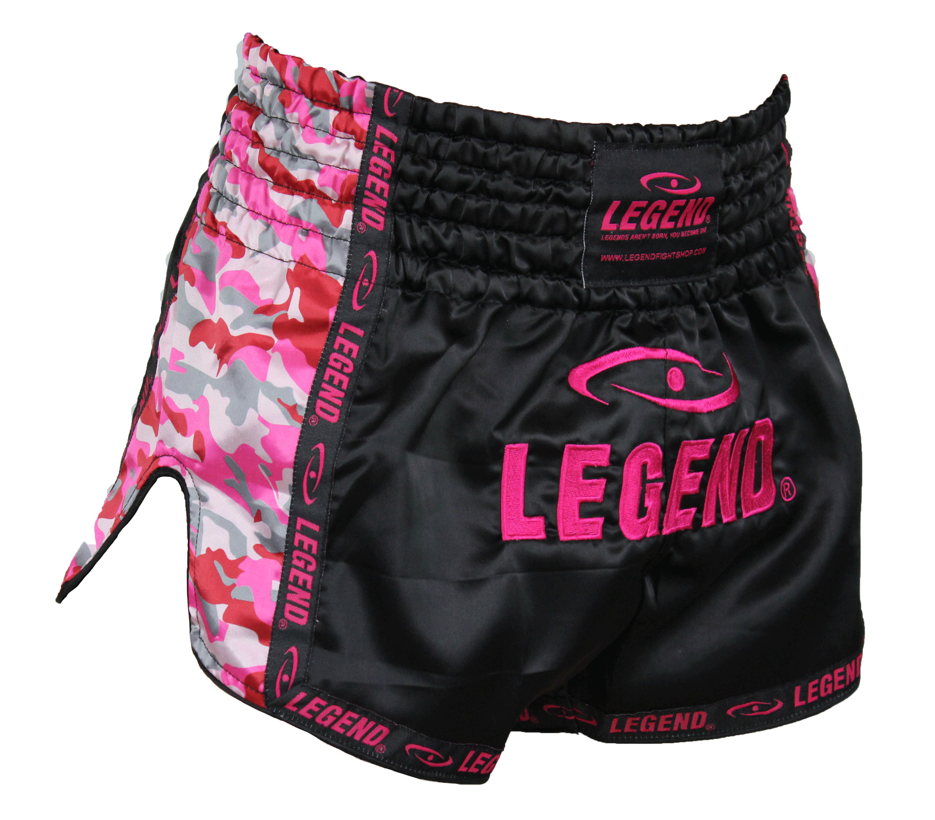Kickboxing Shorts Girls/Ladies Camo Pink Satin