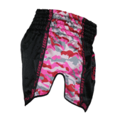 Kickboks Broekje Meisjes/Dames Camo Roze Satijn