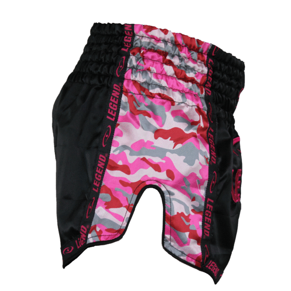 Kickboks Broekje Meisjes/Dames Camo Roze Satijn
