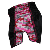 Kickboks Broekje Meisjes/Dames Camo Roze Satijn