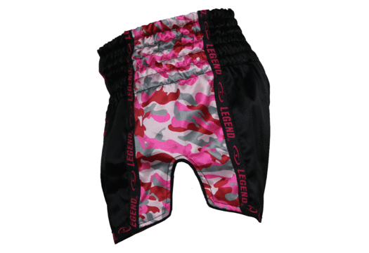 Kickboks Broekje Meisjes/Dames Camo Roze Satijn