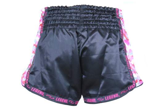 Kickboks Broekje Meisjes/Dames Camo Roze Satijn