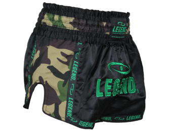 Kickboks Broekje Kids/Volwassenen Camo Army Satijn