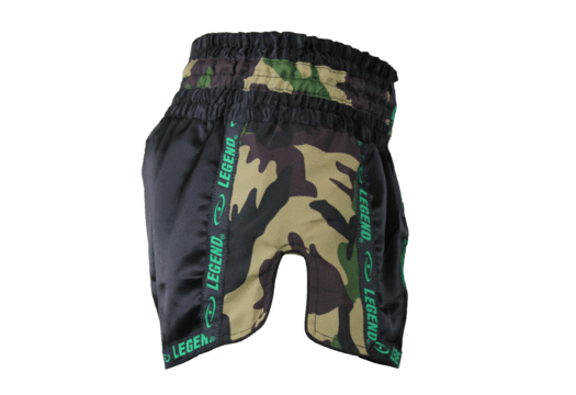 Kickboks Broekje Kids/Volwassenen Camo Army Satijn