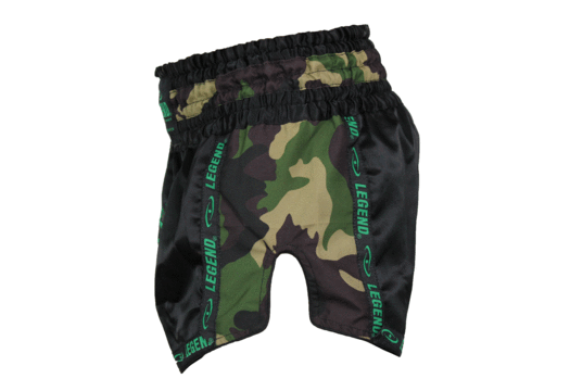 Kickboks Broekje Kids/Volwassenen Camo Army Satijn