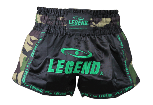 Kickboks Broekje Kids/Volwassenen Camo Army Satijn