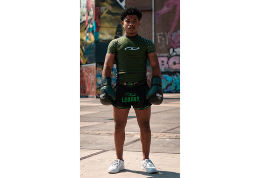 Kickboks Broekje Kids/Volwassenen Camo Army Satijn