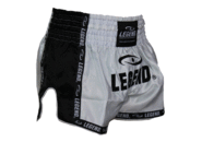 Kickboks Broekje Kids/Volwassenen Zwart/Wit Satijn