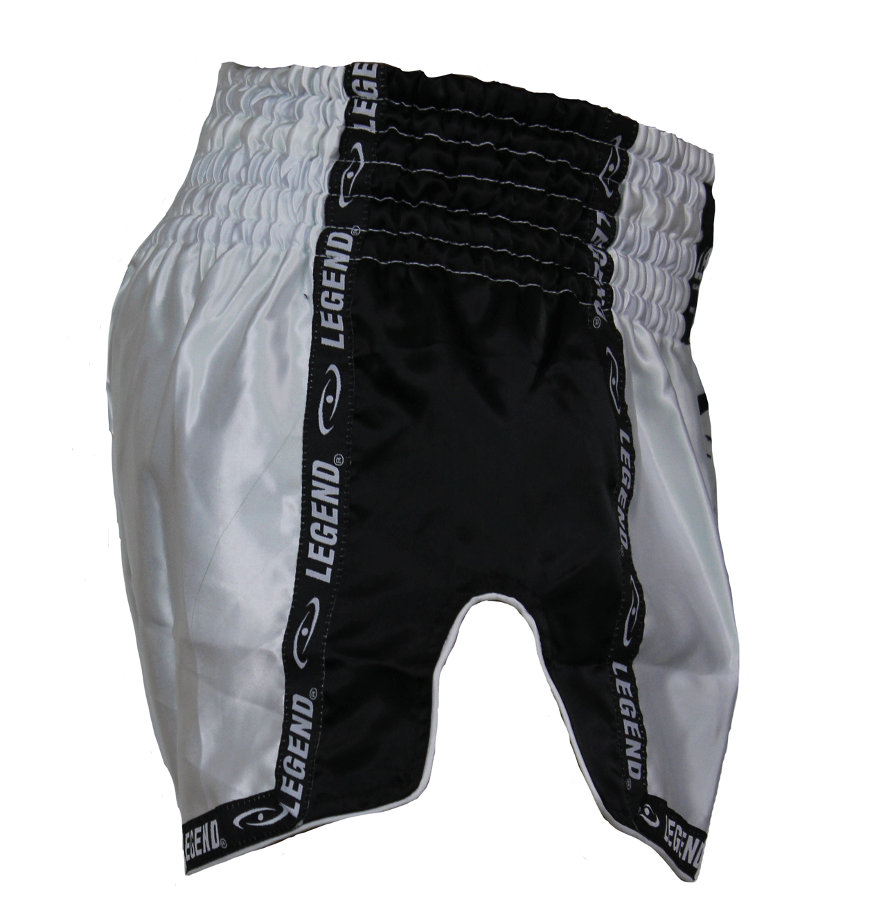 Kickboxing Shorts Kids/Adults Black/White Satin