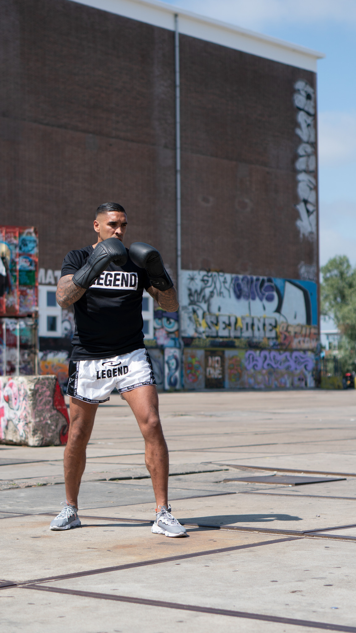 Kickboxing Shorts Kids/Adults Black/White Satin