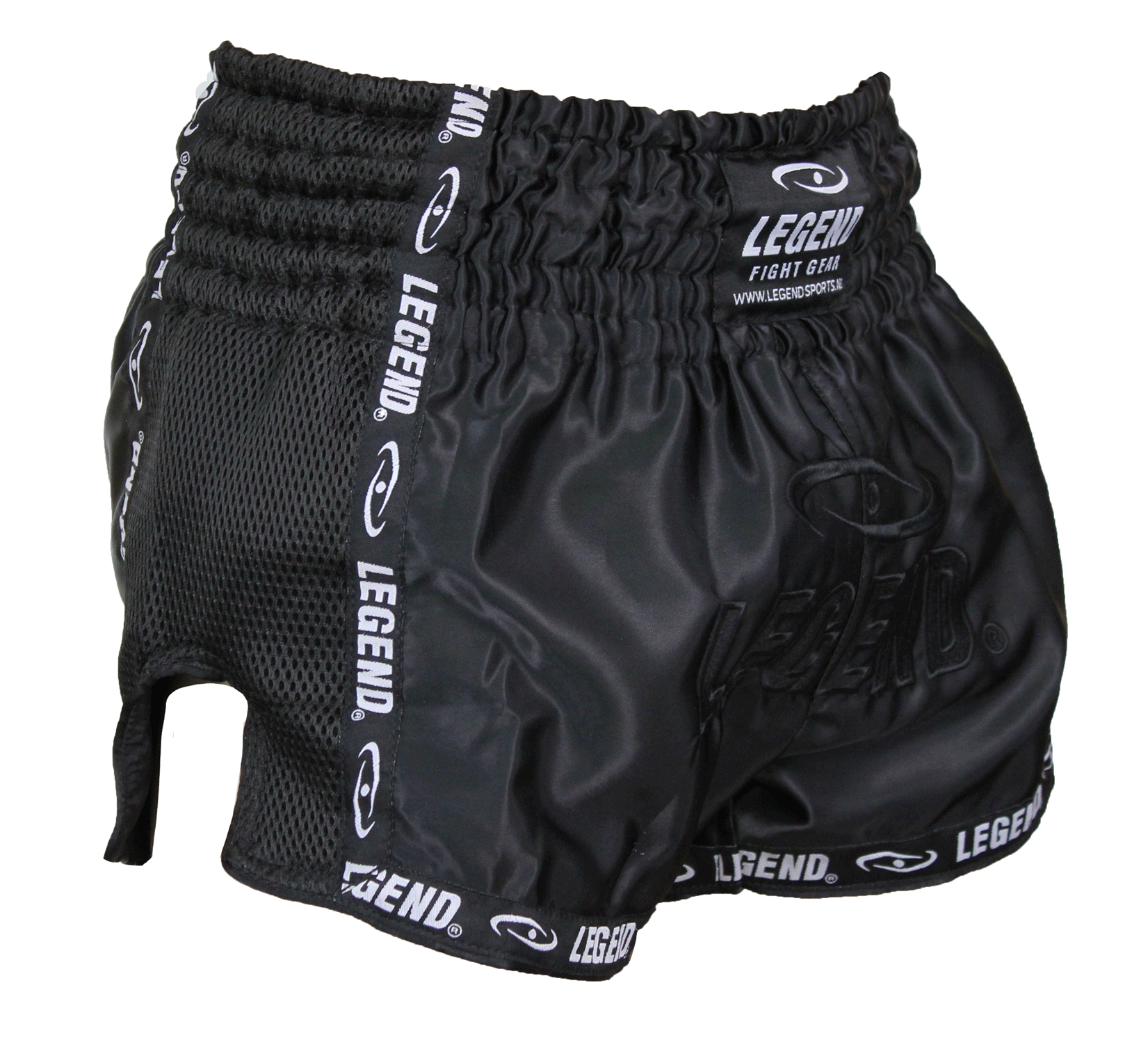 Kickboks Broekje Kids/Volwassenen Zwart Mesh