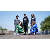 Jogging Suit with Hoodie Kids/Adults Blue SlimFit Polyester