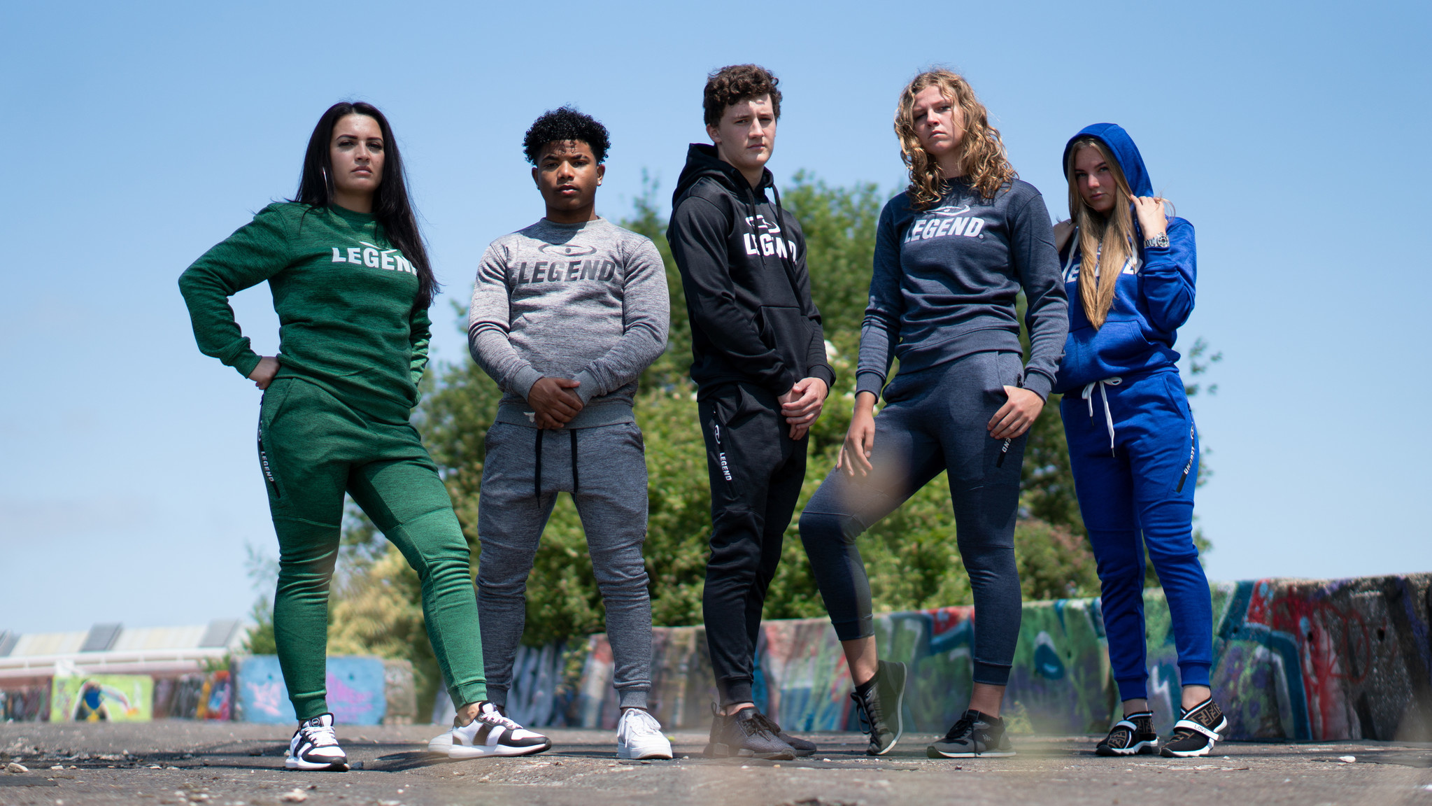 Sweatpants Kids/Adults Green SlimFit Polyester