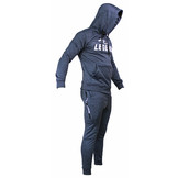 Joggingpak met Hoodie Kids/Volwassenen Navy Blauw SlimFit Polyester Joggingpak met Hoodie Kids/Volwassenen Navy Blauw SlimFit Polyester