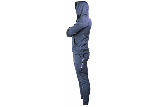 Joggingpak met Hoodie Kids/Volwassenen Navy Blauw SlimFit Polyester